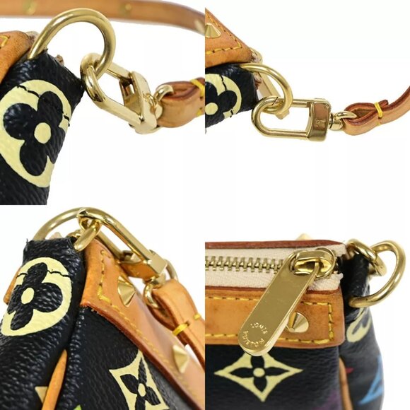 LOUIS VUITTON Pochette Accessoires Hand Bag Monogram Multi Black M92648 636EB053 - Picture 8 of 14